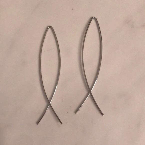 Silver Minimalist Earrings - Picture 2 of 2